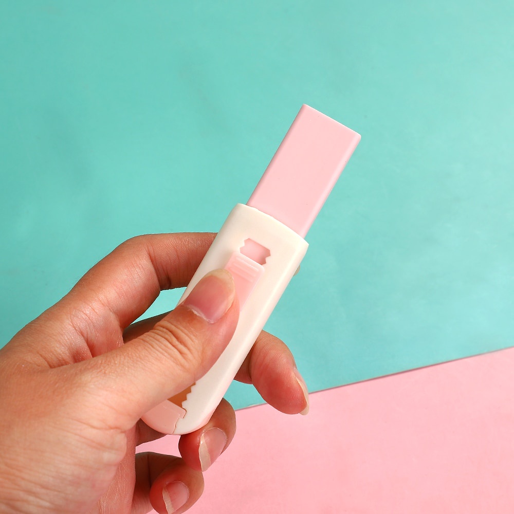 Gôm tẩy dạng kéo đẩy màu macaron thiết kế đơn giản sáng tạo