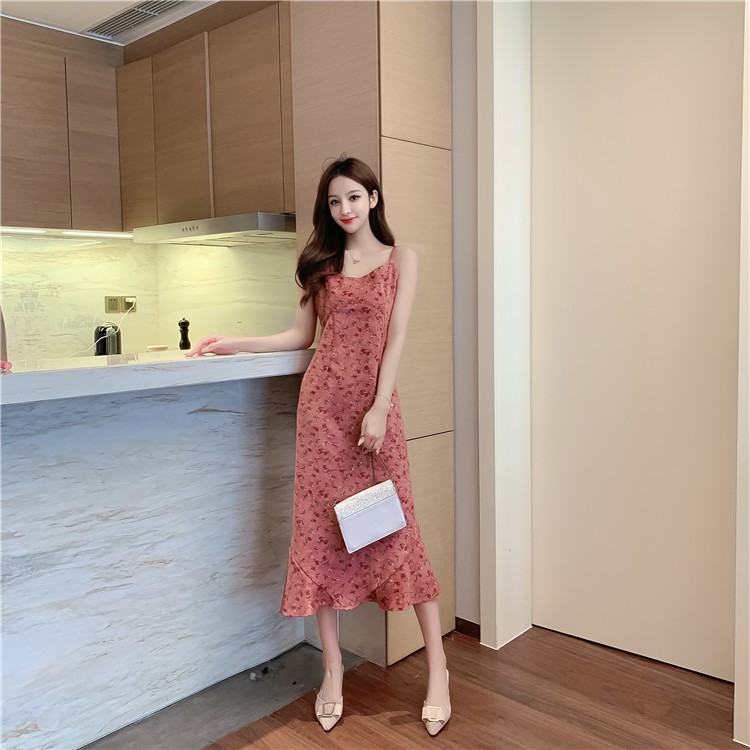 Váy nữ đẹp💥FREESHIP💥váy hoa nhí dáng dài 2 dây hồng đất siêu xinh | BigBuy360 - bigbuy360.vn