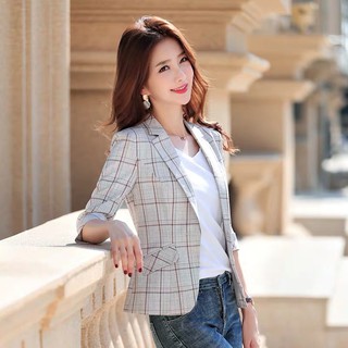 Áo Khoác Vest Kẻ Sọc Caro Thời Trang Thanh Lịch Cho Nữ