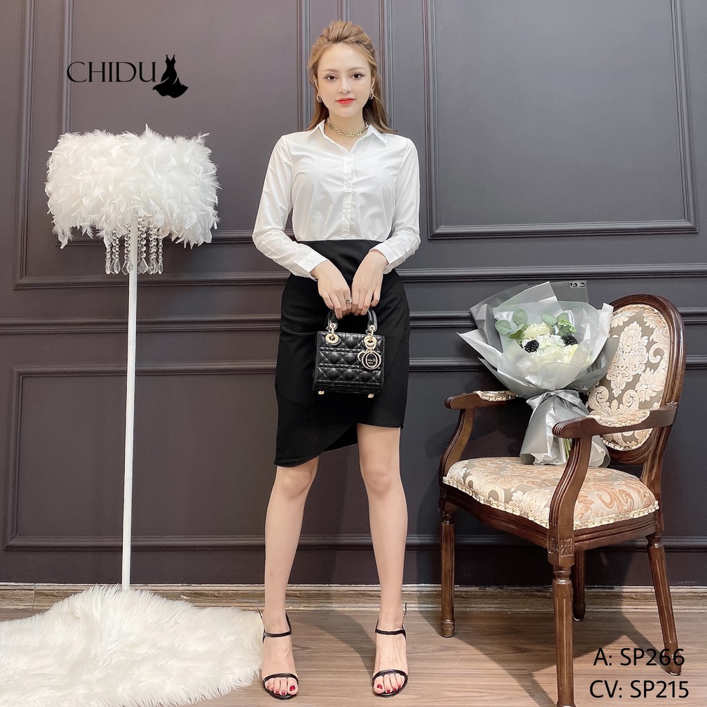 [ Mã WASTAPR giảm 10K đơn 50K] CHIDU áo sơ mi trắng dài tay SP266