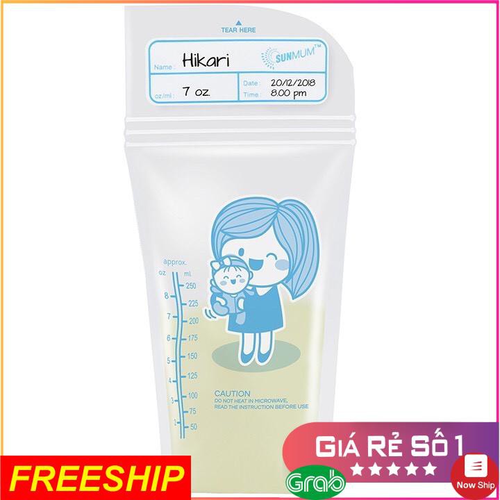 [Tặng bút ghi chú] Túi trữ sữa chính hãng Sunmum Thái Lan 250ml và 100ml