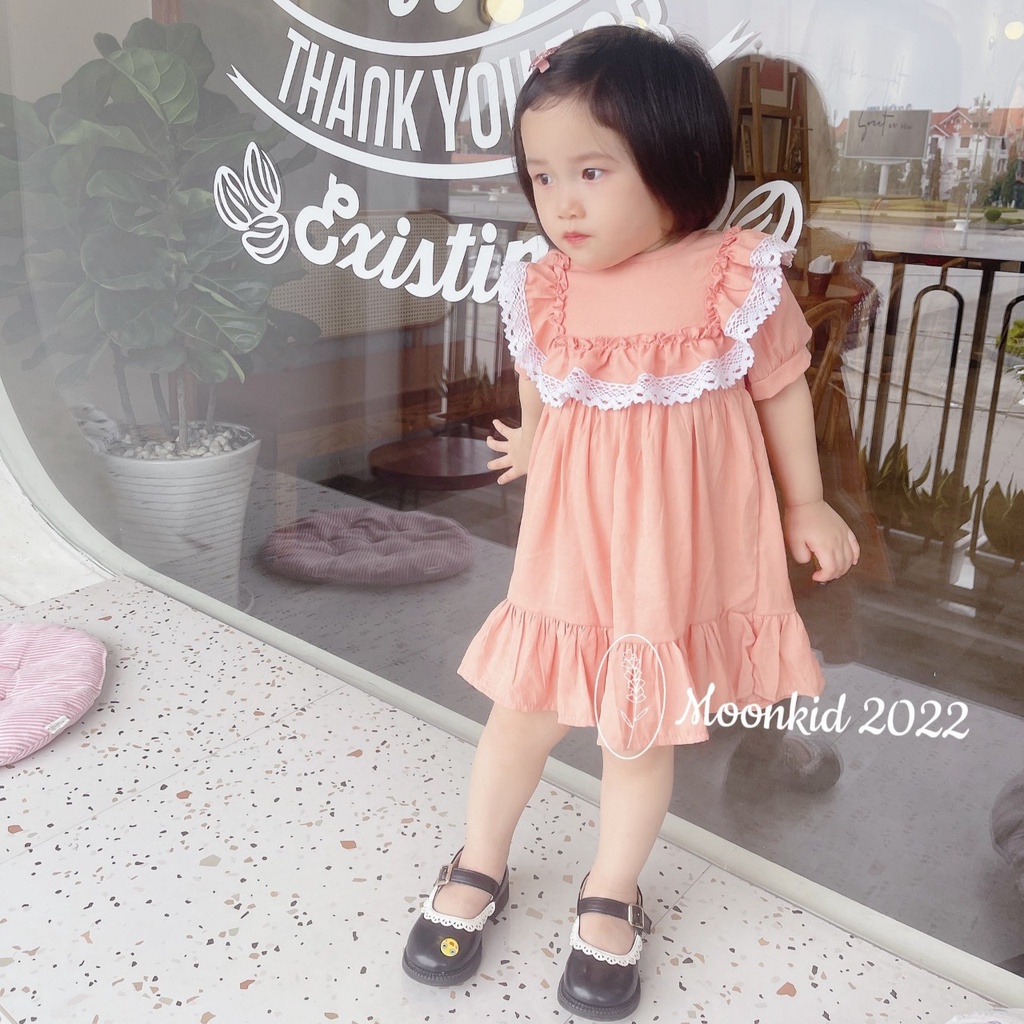 Váy đũi lạnh ren ngực cao cấp cho bé gái 8-20kg