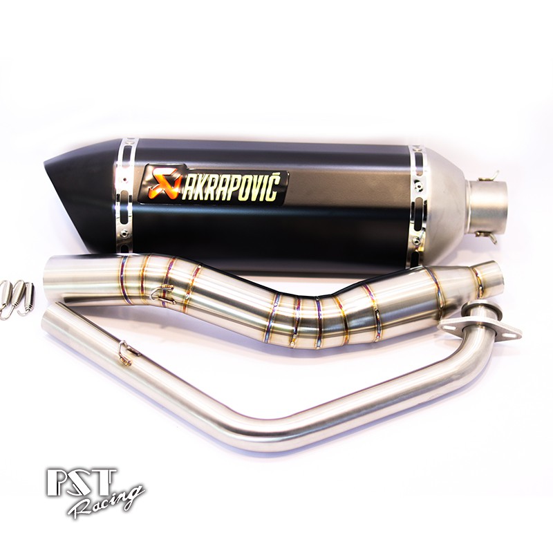 Pô Akrapovic 47 đen kèm Cổ bầu hơi inox 304 cao cấp