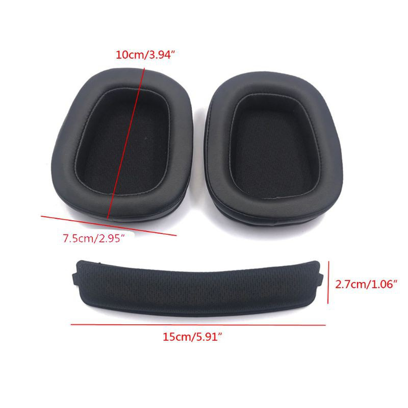Đệm Xốp Cotton Phối Lưới Thoáng Khí Bọc Đầu Tai Nghe Cho Logitech G633 G933