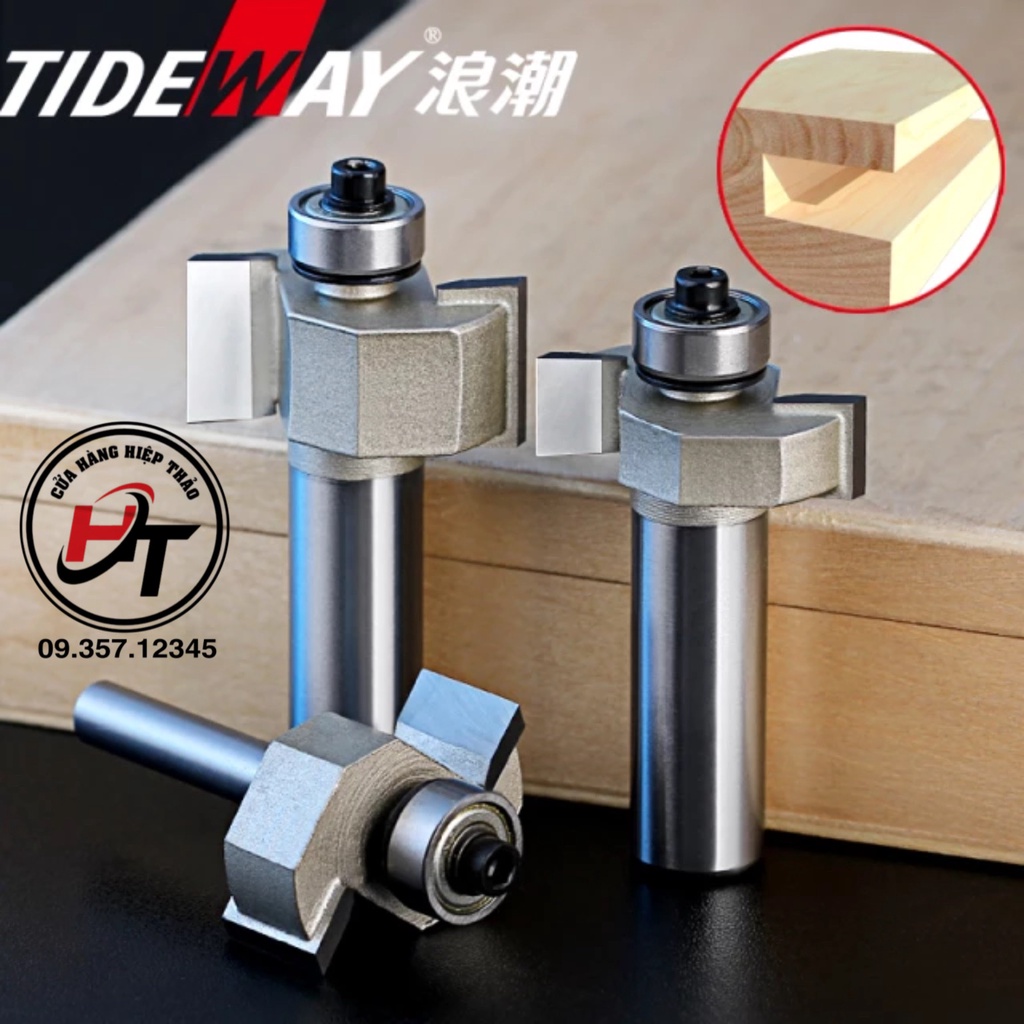 Mũi phay gỗ cuốc rãnh 2 cánh mũi móc ngang TIDEWAY cao cấp MSC-TW