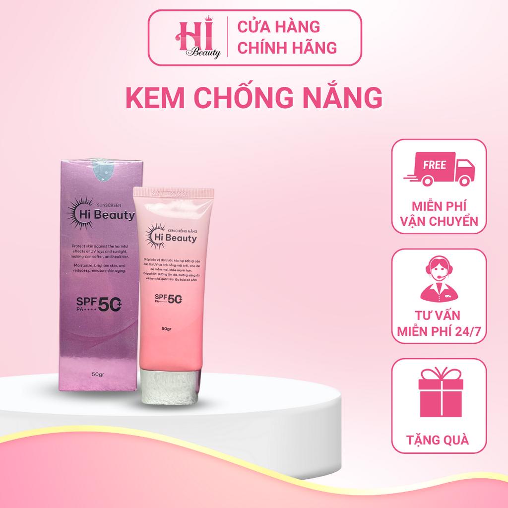 Kem chống nắng nâng tone Hi Beauty SPF50+ PA++++ lành tính phù hợp mọi loại da (50gr)