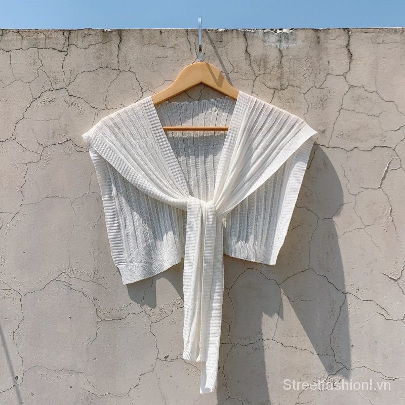 Khăn Choàng Vai Vải Lụa Lạnh Mỏng Thắt Nút Bảo Vệ Vai Có Thể Tháo Rời Dễ Phối Đồ 73l2 | BigBuy360 - bigbuy360.vn