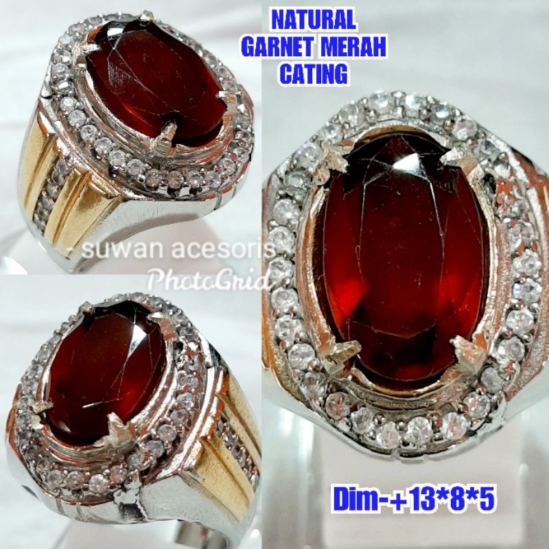 Nhẫn Đá GARNET Màu Đỏ 03