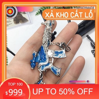 [CHẤT] Móc khoá pubg M416 Skin Dragon Silver Blue độc đáo dài 12cm mô phỏng giống thật - Móc khoá pubg kim loại cao cấp