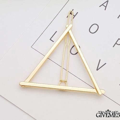 Kẹp tóc hình tam giác/mặt trăng/hình tròn bằng hợp kim thời trang xinh xắn