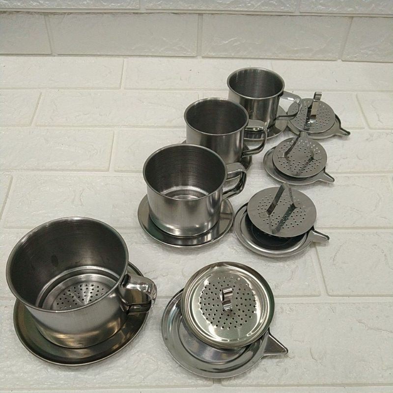 Phin Cafe Inox 304 Đế Liền - Phin pha cafe inox size Đủ Kích Cỡ