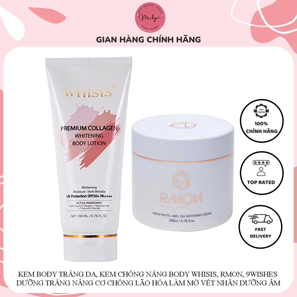 Kem Body Trắng Da, Kem Chống Nắng Body Whisis Dưỡng Trắng Nâng Cơ Chống Lão Hóa Dưỡng Ẩm