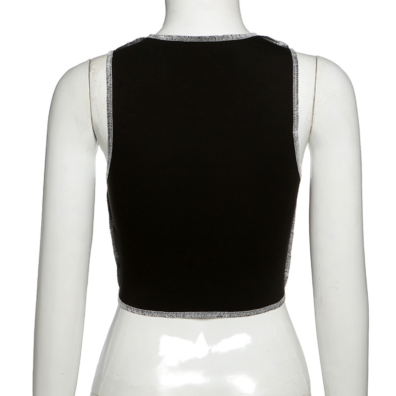 Áo Thun Không Tay Phối Màu Thời Trang Cho Nữ