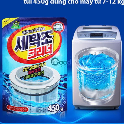 Bột tẩy lồng máy giặt 450gram Gói vệ sinh máy giặt công nghệ Hàn Quốc tẩy giặt giúp bạn giặt sạch hơn