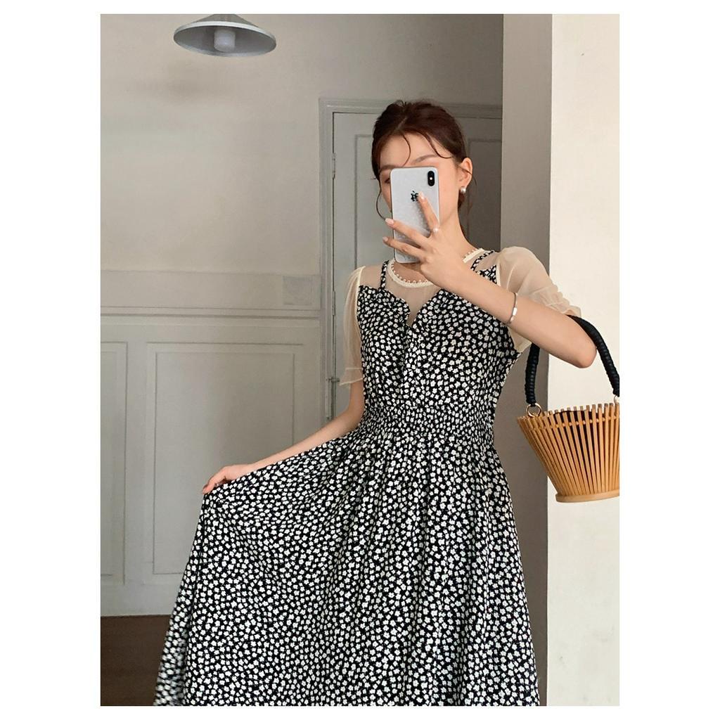 Đầm Voan Hoa Giả Hai Lớp Phong Cách Pháp Quý Phái 64197