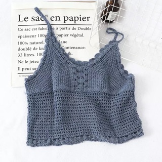 Áo len 2 dây croptop nhiều màu