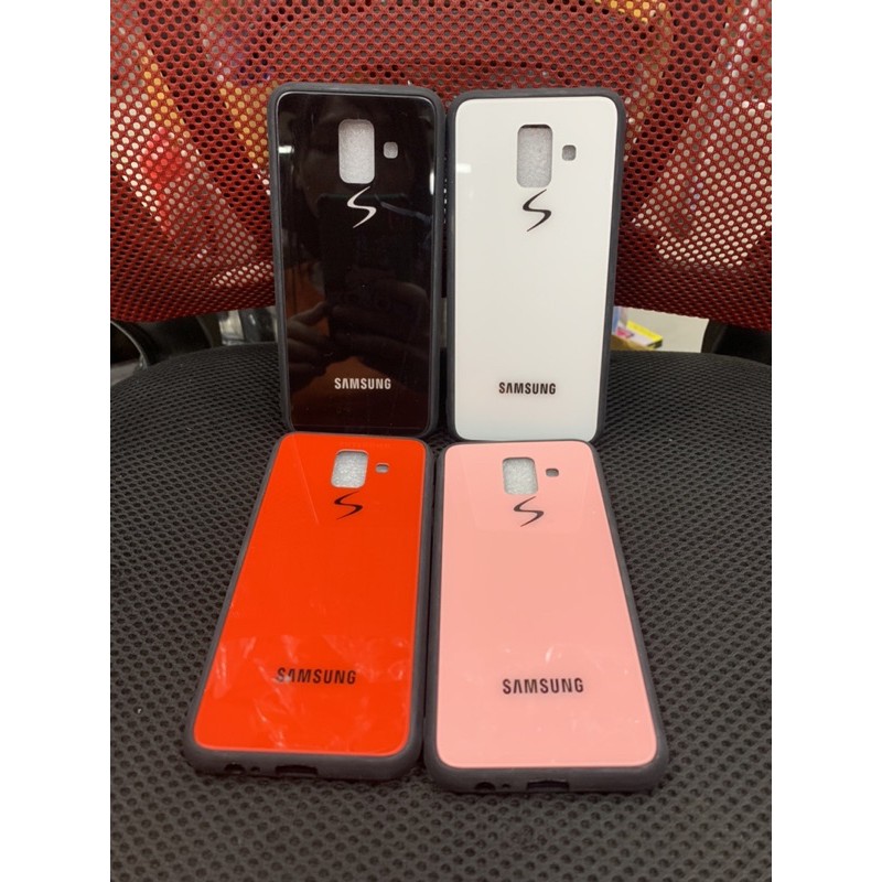Ốp lưng samsung A6 viền dẻo lưng kính