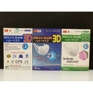 KHẨU TRANG 3D HELLO MASK (HỘP 10 CÁI)