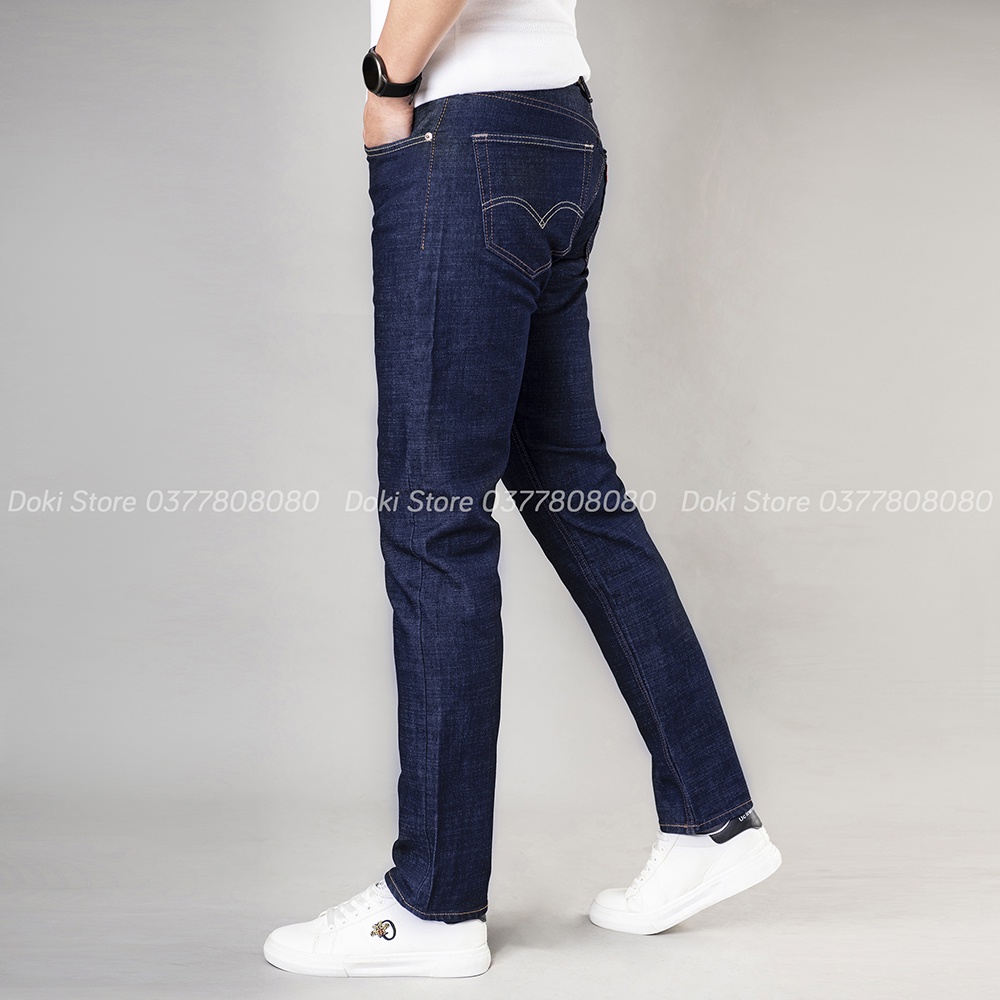 Quần Jean Nam Cao Cấp Xanh Đen Đẹp, Quần Bò Nam Chất Vải Co Giãn Thoải Mái, DOKI DK-10