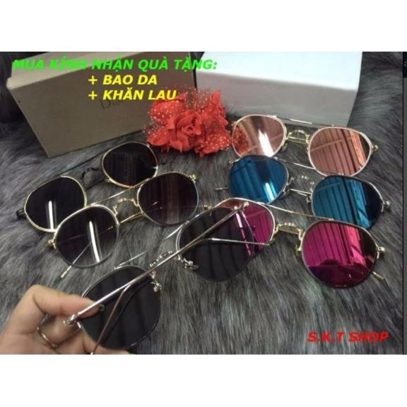 Mắt kính thời trang nam nữ cao cấp mới (gọng vàng )