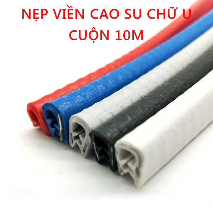 Nẹp viền chữ U cao su lõi thép ốp chống xước chống va đập viền cửa ô tô [cuộn 10m]