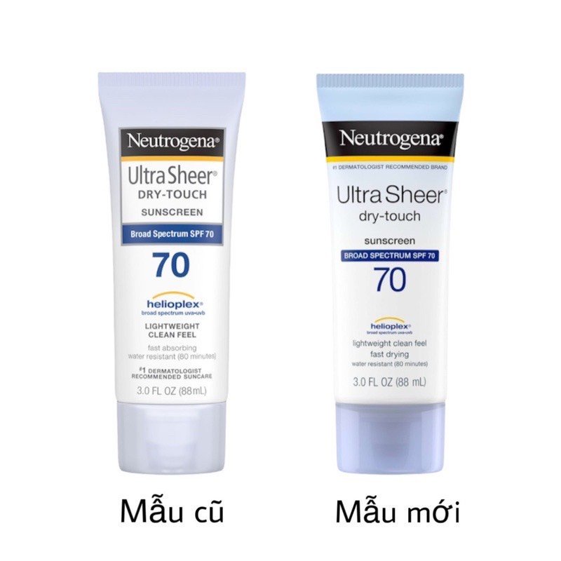 Kem chống nắng Neutrogena Ultra Sheer Dry Skin SPF 55 SPF 70 SPF 85 SPF 100 88ML