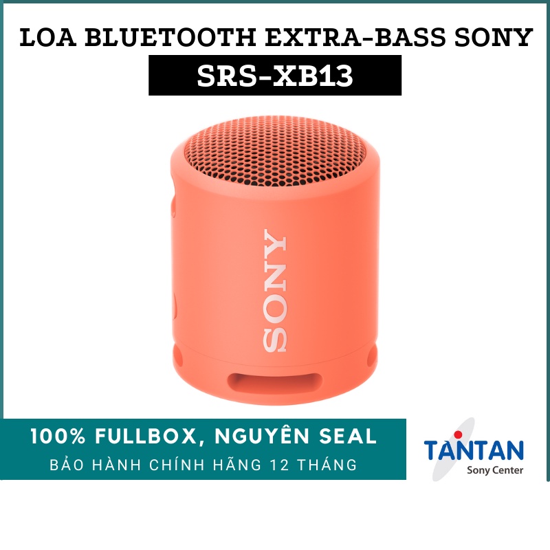 Loa BLUETOOTH EXTRA-BASS Sony SRS-XB13 | Chuẩn Kháng nước, bụi IP67 - Pin: 16h - Kết nối cùng lúc 2 loa - Cắm dây - 253g