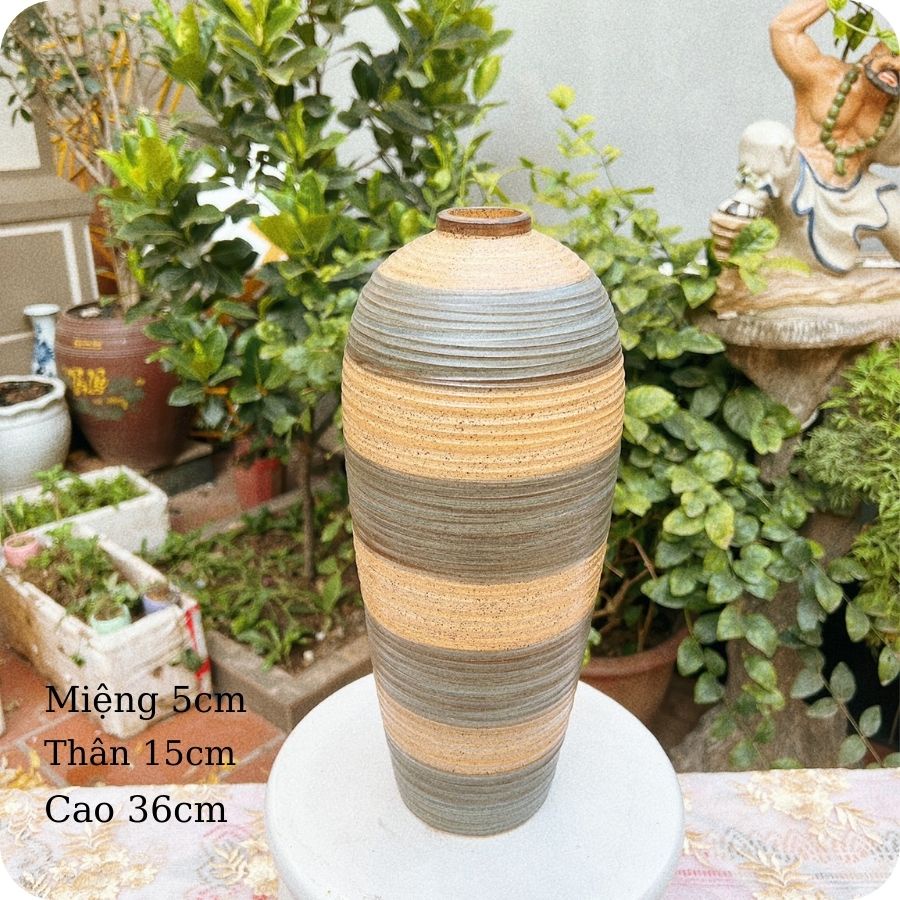 Bình hoa decor ⚱ Gốm Sứ Bát Tràng ⚱ bình gốm cắm hoa trang trí nội thất men khô GOMPHUQUY TT10