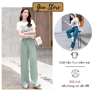 Set Đồ Nữ - Set Áo Phông Vải Thun Cotton Quần Suông Ống Rộng DN23