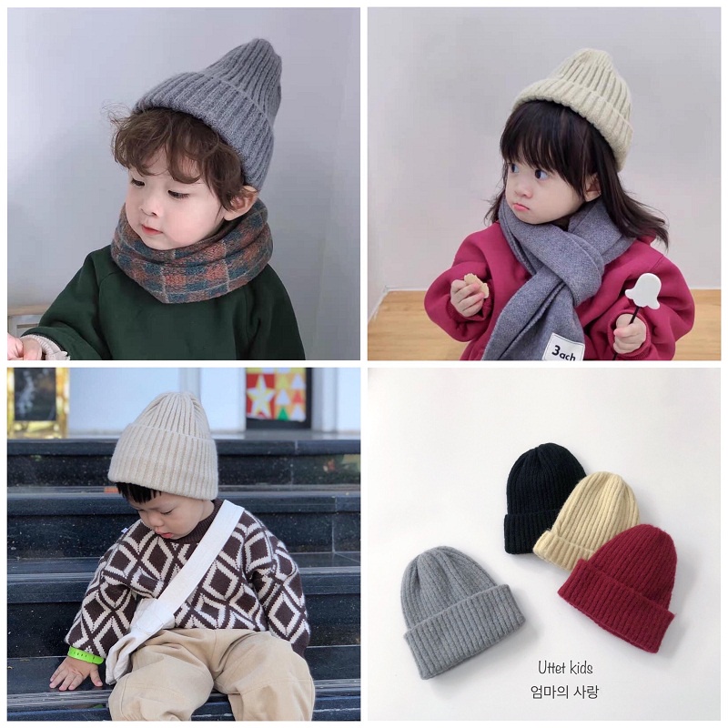 MŨ LEN TRƠN DÀNH CHO BÉ GÁI VÀ BÉ TRAI TỪ 2 ĐẾN 5 TUỔI