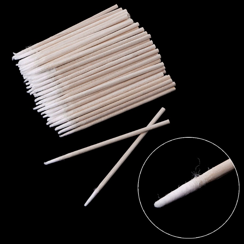 ✿ Set 100 Tăm Bông Cotton Nhỏ Tay Cầm Bằng Gỗ Đa Ứng Dụng