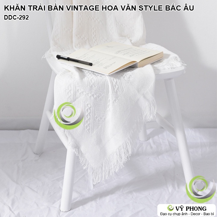 KHĂN TRẢI BÀN VINTAGE HỌA TIẾT BẮC ÂU IN NỔI HOA VĂN 3D TRANG TRÍ NHÀ BẾP ĐẠO CỤ DECOR CHỤP ẢNH SẢN PHẨM DDC-292