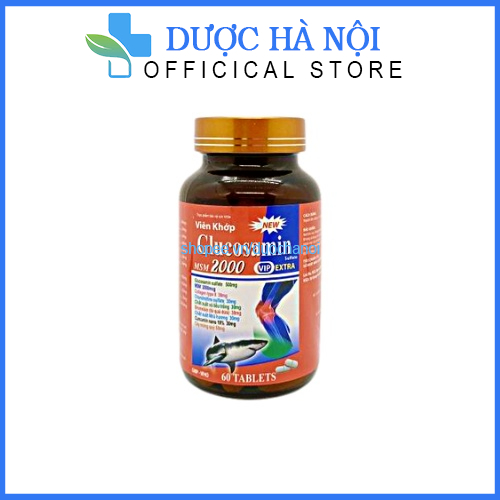 Viên khớp Glucosamin MSM 2000mg giảm đau nhức mỏi xương khớp - Lọ 60 viên