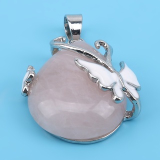 Mặt Dây Chuyền Hình Cánh Bướm Đính Đá Thạch Anh Tím Tự Nhiên Thời Trang Cho Nữ