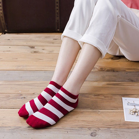 Happy-store ❤️ Vớ cotton cổ ngắn mỏng thoáng khí phong cách Hàn Quốc thời trang cho nữ