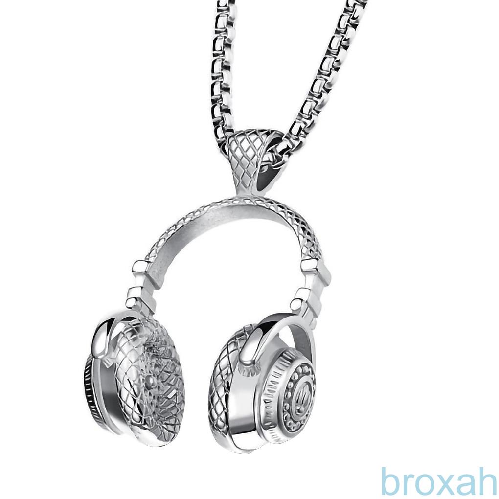 Dây chuyền dài với mặt hình tai nghe DJ phong cách rock hip hop cho nam nữ