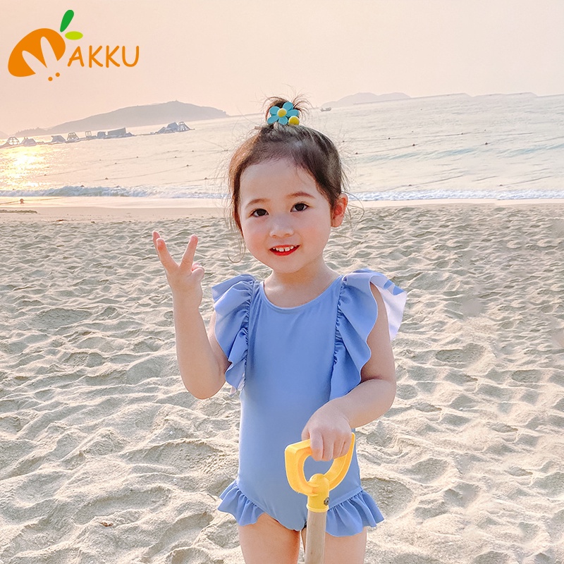 Bộ Đồ Bơi Hở Lưng Đính Nơ Màu Hồng Dễ Thương Phong Cách Hàn Quốc Cho Bé Gái