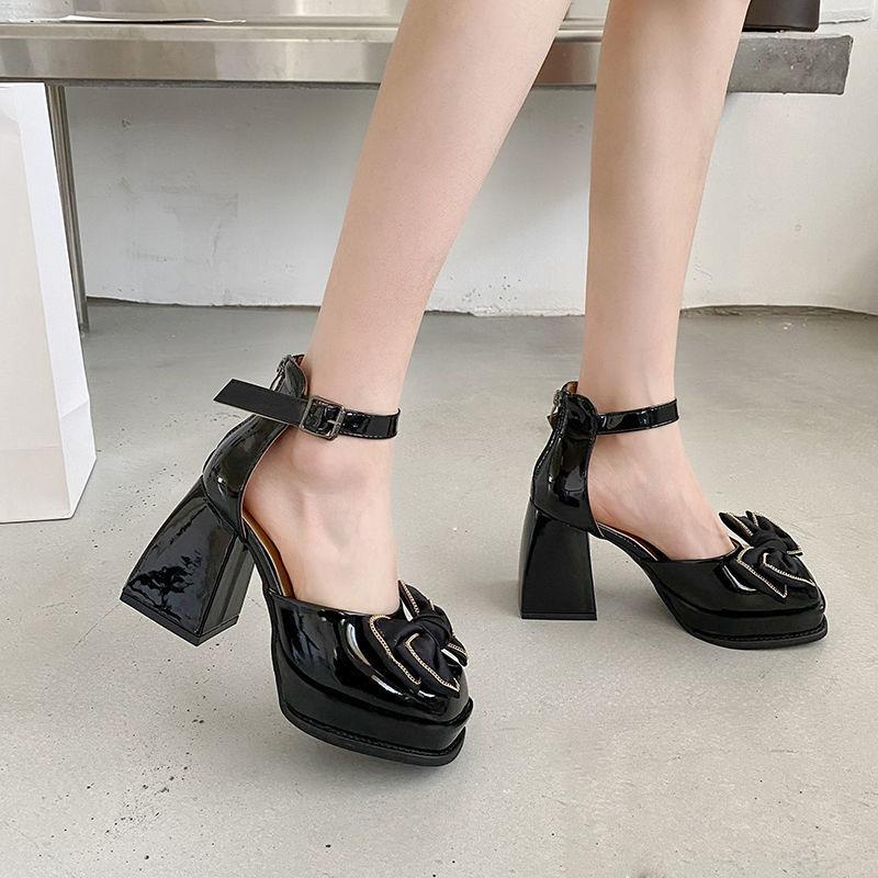 Xăng đan Cao Gót Đính Nơ Thời Trang Mùa Hè Cho Nữ 2022