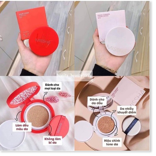 [Mã giảm giá mỹ phẩm chính hãng] Phấn Nước Mềm Mịn MISSHA Velvet Finish Cushion SPF50 PA+++ - Vỏ đỏ