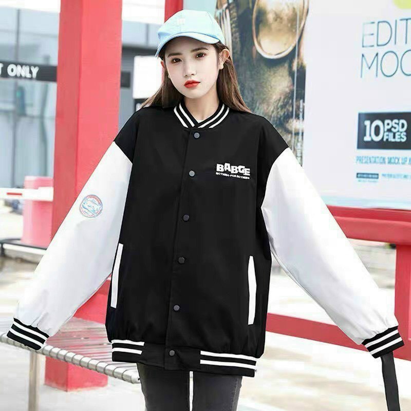 Áo khoác bomber nam nữ Unisex cao cấp 2 lớp dày dặn, áo khoác dù phao đẹp form rộng ullzang mặc đôi, couple màu đen K039 | BigBuy360 - bigbuy360.vn