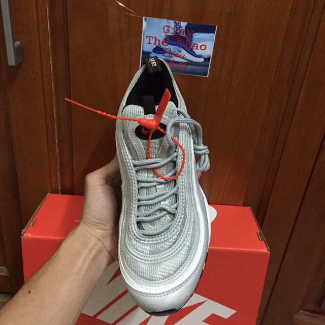 Giày air max 97 Xám Bạc (Phản Quang - full box tặng kèm móc khoá)