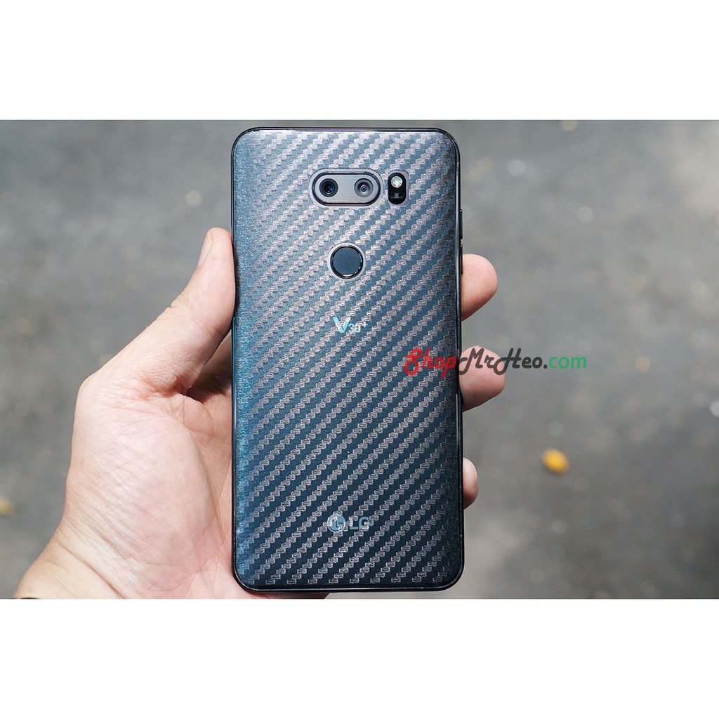 Bộ 3 Skin Dán Mặt Sau Lưng Vân 3D Carbon LG V30 - LG V35