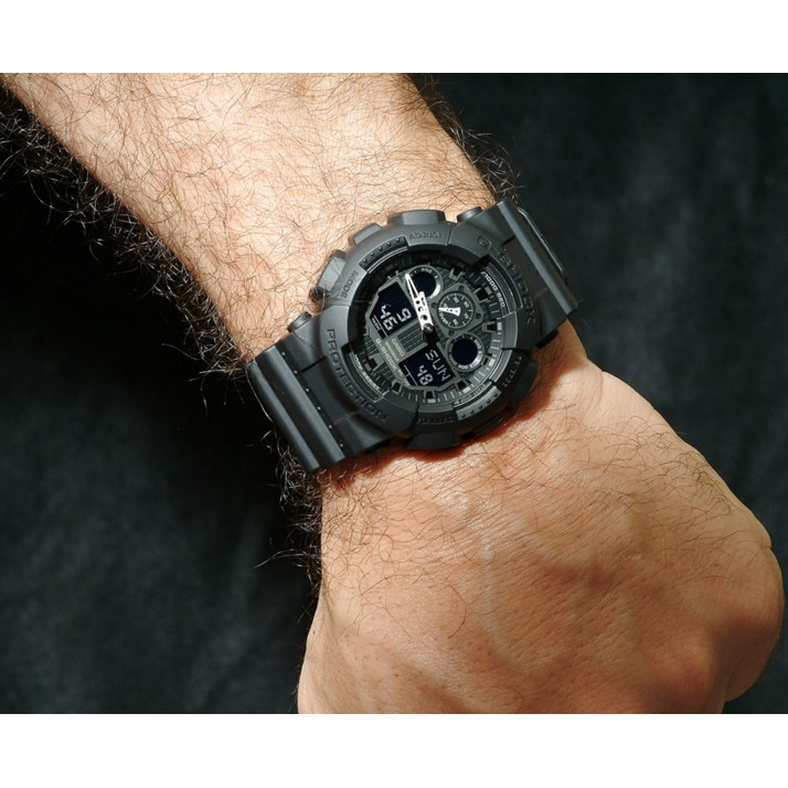 Đồng hồ nam dây nhựa G-SHOCK Casio chính hãng Anh Khuê GA-100-1A1DR