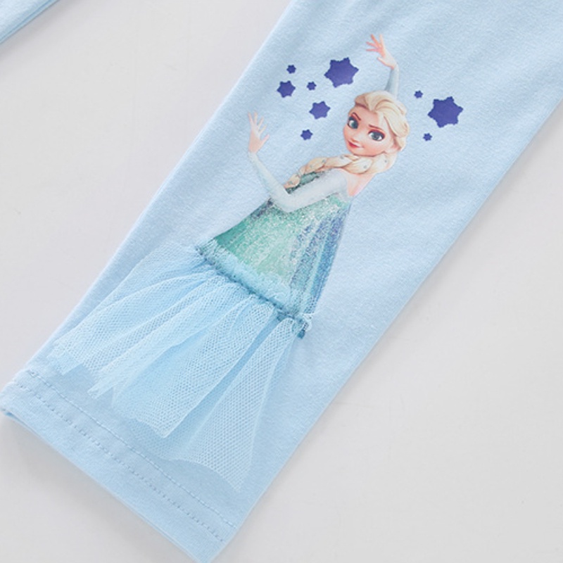 quần legging Elsa cho bé gái In Họa Tiết Hoạt Hình Phong Cách Hàn Quốc Thời Trang Mùa Hè Cho Bé Gái Từ 3-11 Tuổi