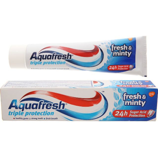(Chính hãng Anh Quốc) Kem đánh răng Aquafresh Triple Protection Fresh &amp; Minty 100ml