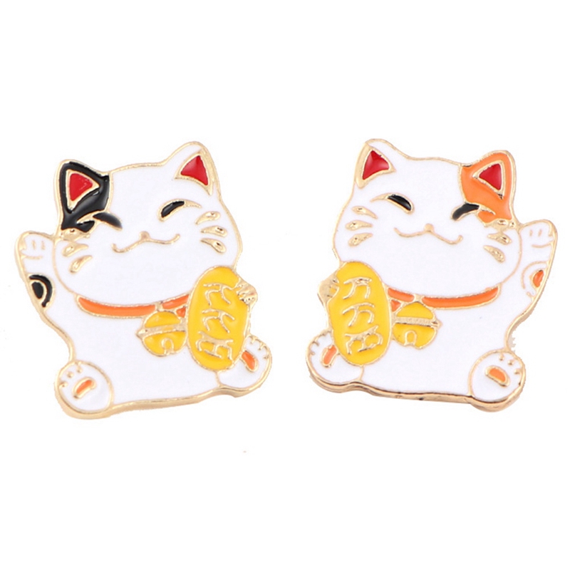 Ghim Cài Áo Hình Chú Mèo May Mắn Thời Trang Cho Nam Nữ
