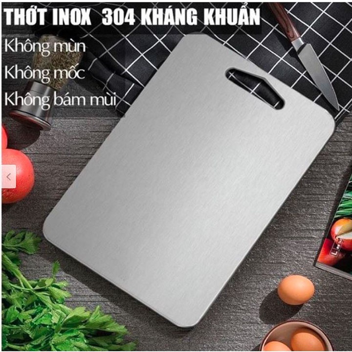 [SALE SỐC]Thớt inox 304 kháng khuẩn đa năng 2 mặt inox 304 tiện dụng cho căn bếp của gia đình