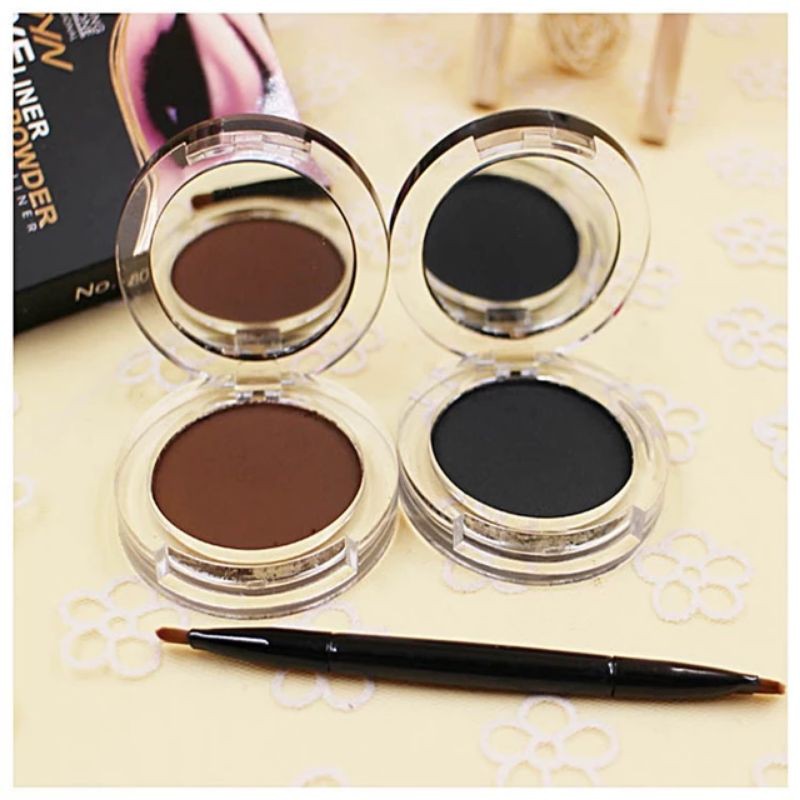 Bộ phấn kẻ mắt mày 2 màu kèm cọ và gương lâu trôi không thấm nước | BigBuy360 - bigbuy360.vn