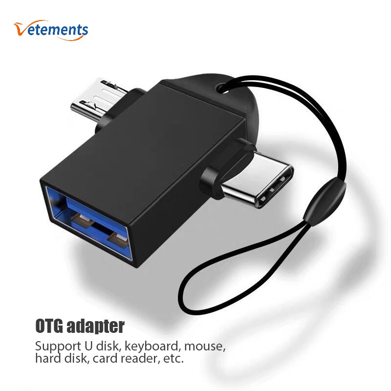 Đầu Chuyển Đổi 2 Trong 1 Type c Micro USB OTG / USB 3.0 Cái Sang Type-c/ Micro/ Android Tương Thích Với Điện Thoại Máy Tính Bảng