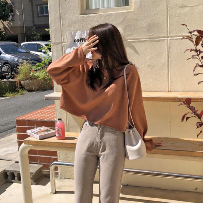 Áo Sweater chui đầu tay dài kiểu Hàn Quốc dễ thương | BigBuy360 - bigbuy360.vn